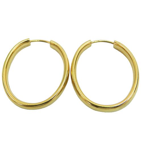 Argola em Ouro 18K 0750 Oval