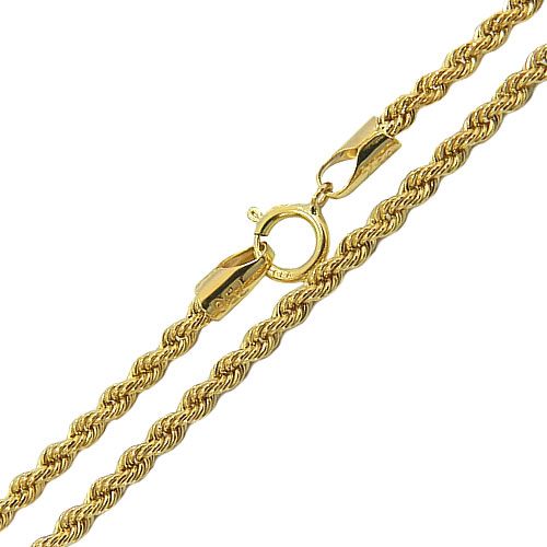 Corrente Malha Corda em Ouro 18K 70cm 3.0mm