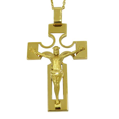 Crucifixo de Ouro Vazado Grande