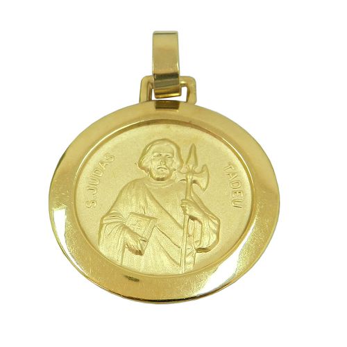 Pingente Medalha de São Judas Tadeu em Ouro 18k
