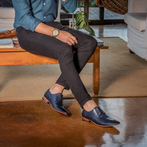 Sapato Social Derby Ricardo Navy Fumex - Riccardo- - Bernotte