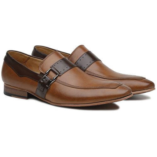 Sapato Social Em Couro Masculino Whisky/cafe - Sal... - Bernotte
