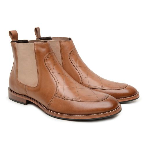 Bota Chelsea Masculina Couro Caramelo - Jordan 2 - Bernotte