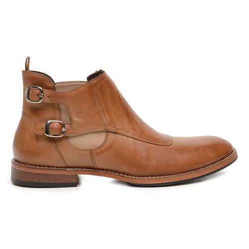 Bota Chelsea Masculina Couro Pelica Caramelo - SA... - Bernotte