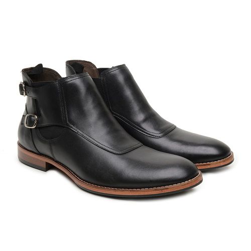Bota Chelsea Masculina Couro Pelica Preto - Varese - Bernotte