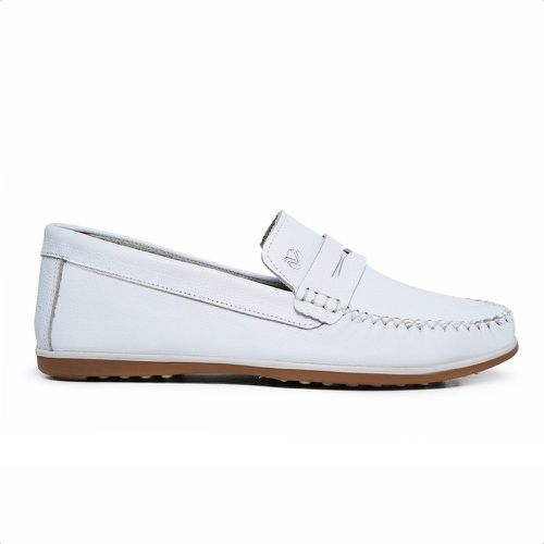 Mocassim Driver Masculino Branco em Couro Casual S... - Bernotte