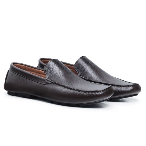 Mocassim Masculino Drive Masculino Couro Cafe - c... - Bernotte