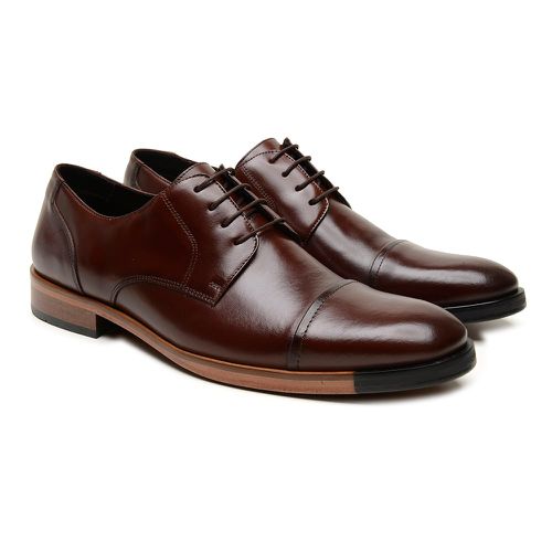Sapato Social Derby Lancelotti Couro Mouro - Lance... - Bernotte
