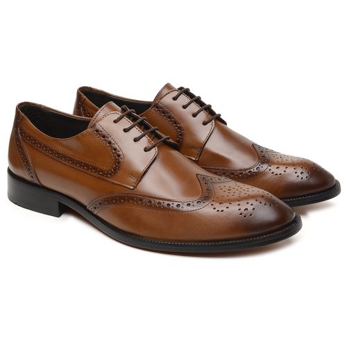 Sapato Masculino Derby Eleganza Whisky Bernotte -... - Bernotte