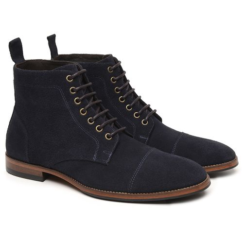 Bota Coturno Masculina Couro Marinho - Renzo-3 - Bernotte