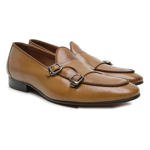Sapato Masculino Monkstrap Carmelo Tan - Carmelo-1 - Bernotte