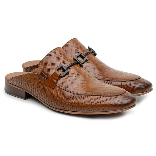 Mule Premium Masculino Couro Croco Whisky - PIER-1 - Bernotte