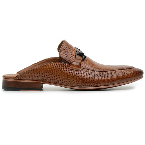 Mule Premium Masculino Couro Croco Whisky - PIER-1 - Bernotte