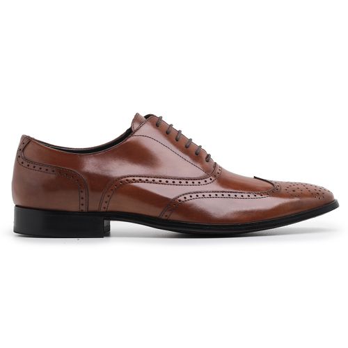 Sapato Masculino Oxford Barone Couro Conhaque - Ba... - Bernotte