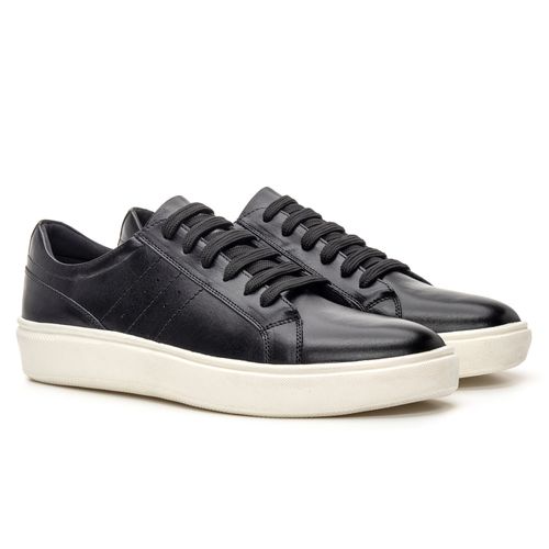 Tênis Casual Em Couro Preto Bernotte - Edorado - Bernotte