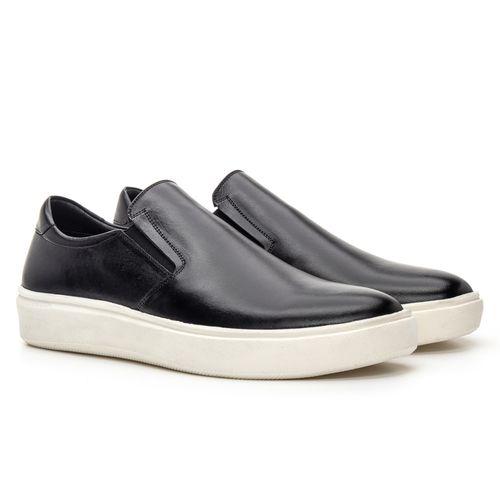 Tênis Casual Em Couro Preto Bernotte - Alonzo - Bernotte