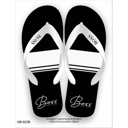 Chinela Boss Preta e Branca Importada Verão Super ... - ROTA SHOES