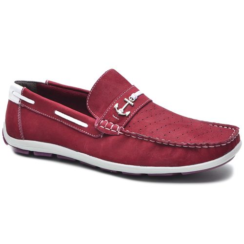 Mocassim Masculino em Couro Vinho Bordo - C8025 - ROTA SHOES