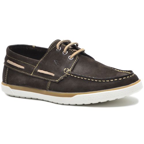 DOCKSIDE MASCULINO DE COURO NOBUCK MARROM - G110 - ROTA SHOES