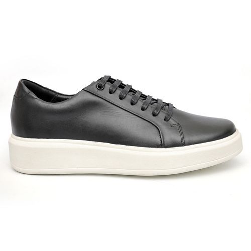 Tênis Masculino Casual Couro Legítimo Milano Preto... - ROTA SHOES