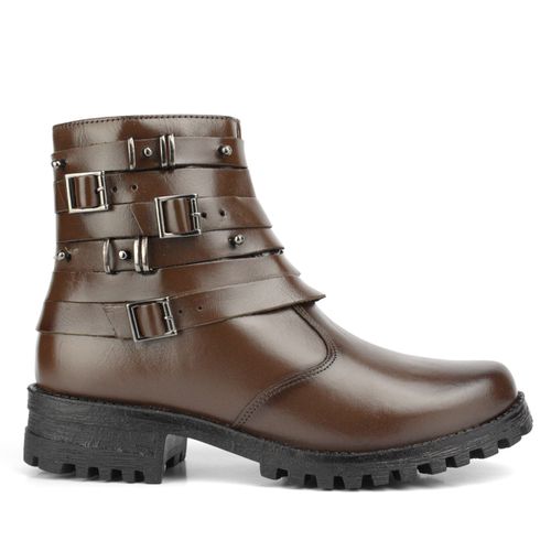 Bota Feminina Casual Couro Legítimo Bianca Steel t... - ROTA SHOES