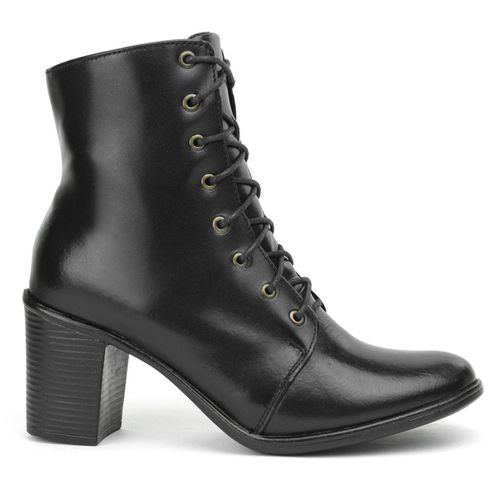 Bota Couro Casual Feminina Fancy Preto - 9032pt - ROTA SHOES