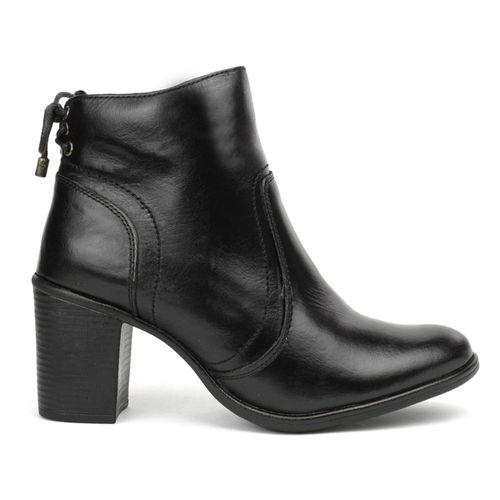 Bota Couro Feminina Amarração Calcanhar Regina Pre... - ROTA SHOES