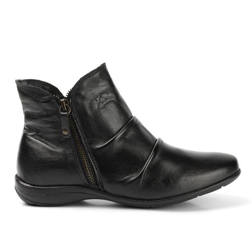 Bota Couro Feminina Serena Preta cano curto - 906... - ROTA SHOES