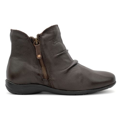 Bota Couro Feminina Serena Marrom café cano curto ... - ROTA SHOES