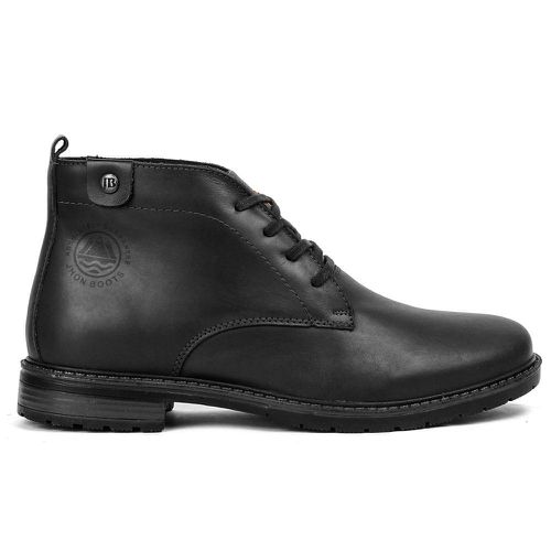 Bota Masculina Em Couro Legítimo Executiva Preta -... - ROTA SHOES