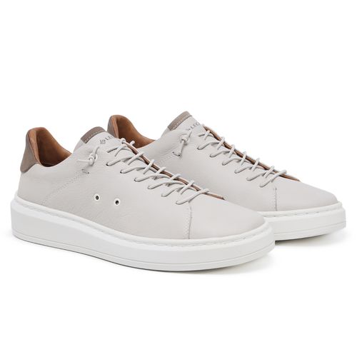 Sapatênis Masculino Couro Legítimo Genebra Off Whi... - ROTA SHOES