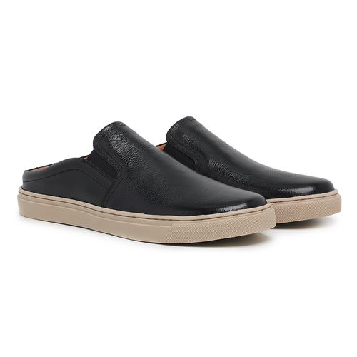 Sapato Casual Mule Masculino em Couro Legítimo Pre... - ROTA SHOES