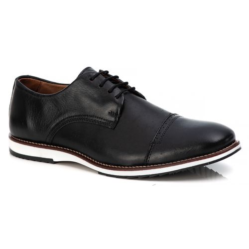 Sapato Masculino Derby Milão em Couro Legítimo Pre... - ROTA SHOES