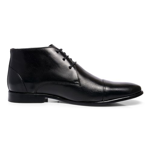 Bota Social Masculina Inglês Couro Legítimo Preta ... - ROTA SHOES