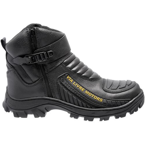 Bota Coturno Couro Legítimo Preto Masculina Advent... - ROTA SHOES