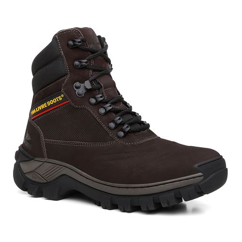 Bota Coturno Couro Legítimo Alabama Café Masculina... - ROTA SHOES