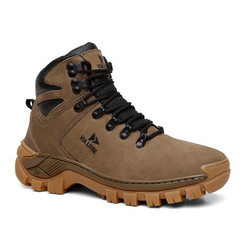 Bota Coturno Couro Legítimo Arizona Areia Masculin... - ROTA SHOES