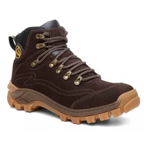 Bota Coturno Cano Médio Couro Legítimo Chicago Caf... - ROTA SHOES