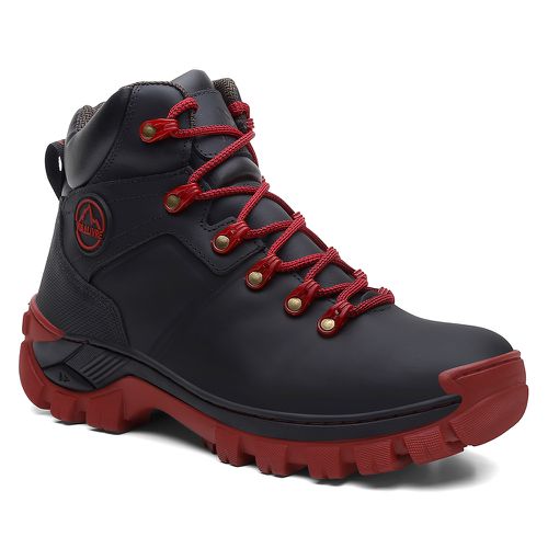 Bota Coturno Cano Médio Couro Legítimo Toronto Pre... - ROTA SHOES