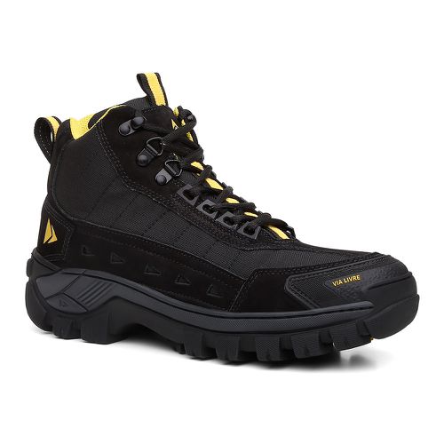 Bota Coturno Couro Legítimo Preto Cinza Masculina ... - ROTA SHOES