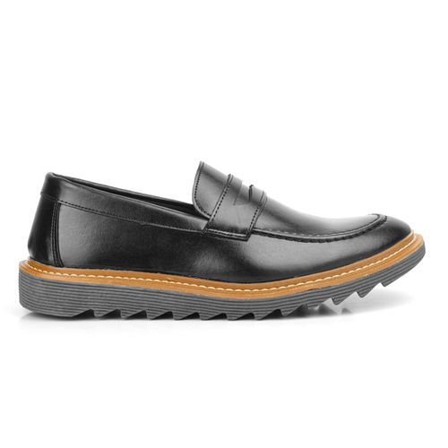 Sapato Masculino Loafer Catar Couro Ecológico Pret... - ROTA SHOES