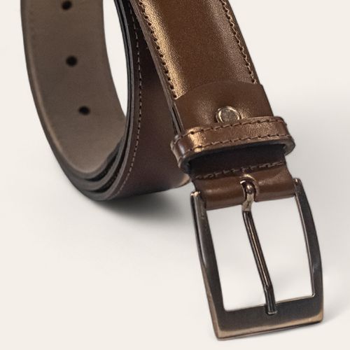 Cinto Social Com Costura Lateral Chocolate 