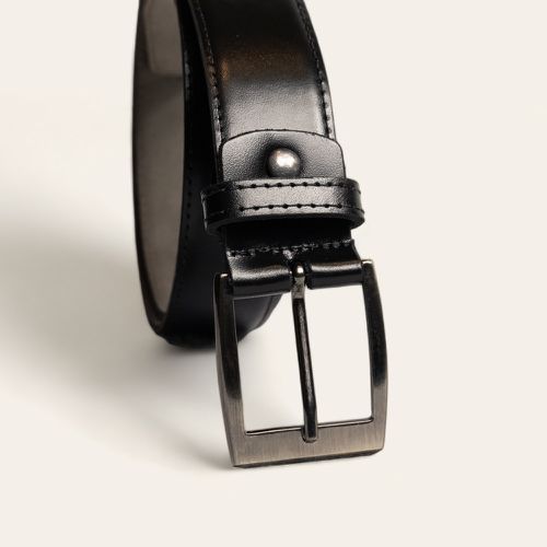Cinto Social Com Costura Lateral Preto