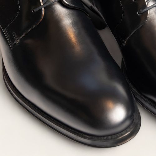 Sapato Social De Amarrar Liso Preto 