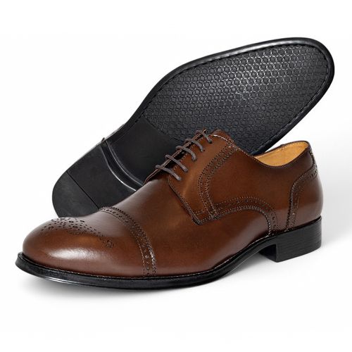 Sapato Social Derby Full Brogue Tostado