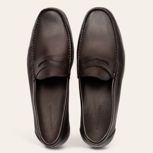 Sapato Mocassim Penny Loafer Café/Tostado