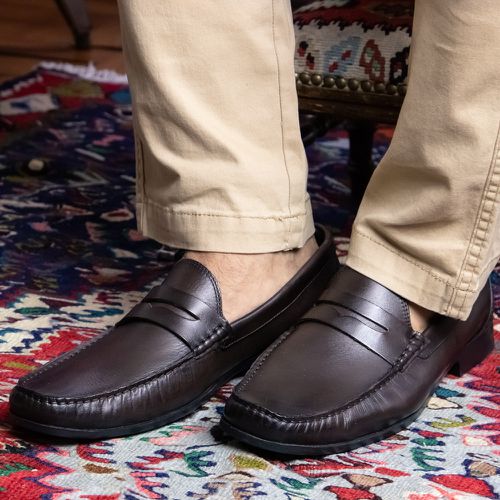 Sapato Mocassim Penny Loafer Café/Tostado