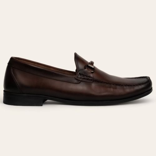 Sapato Mocassim Com Bridão Castanho
