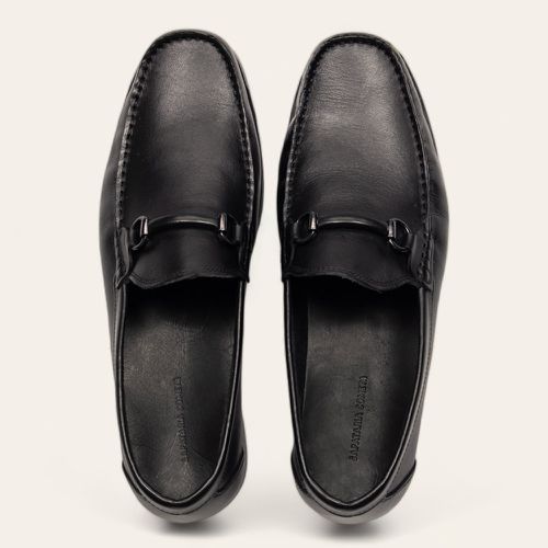 Sapato Mocassim Com Bridão Preto 