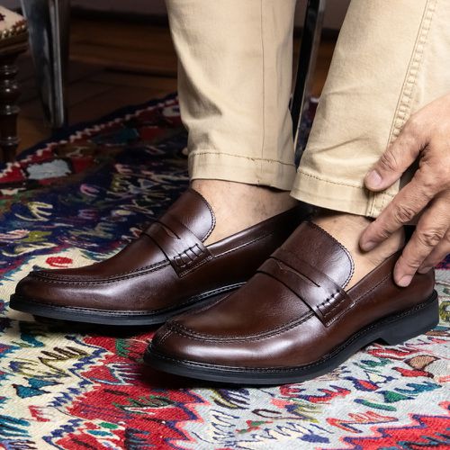 Sapato Social Penny Loafer Pinhão